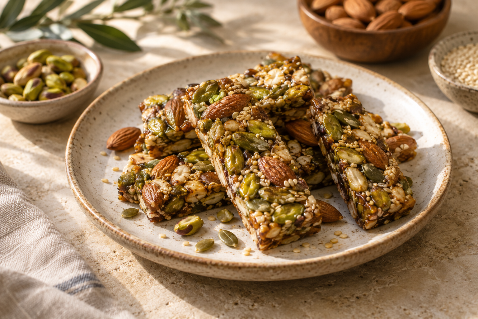 Nut and seed snack bars