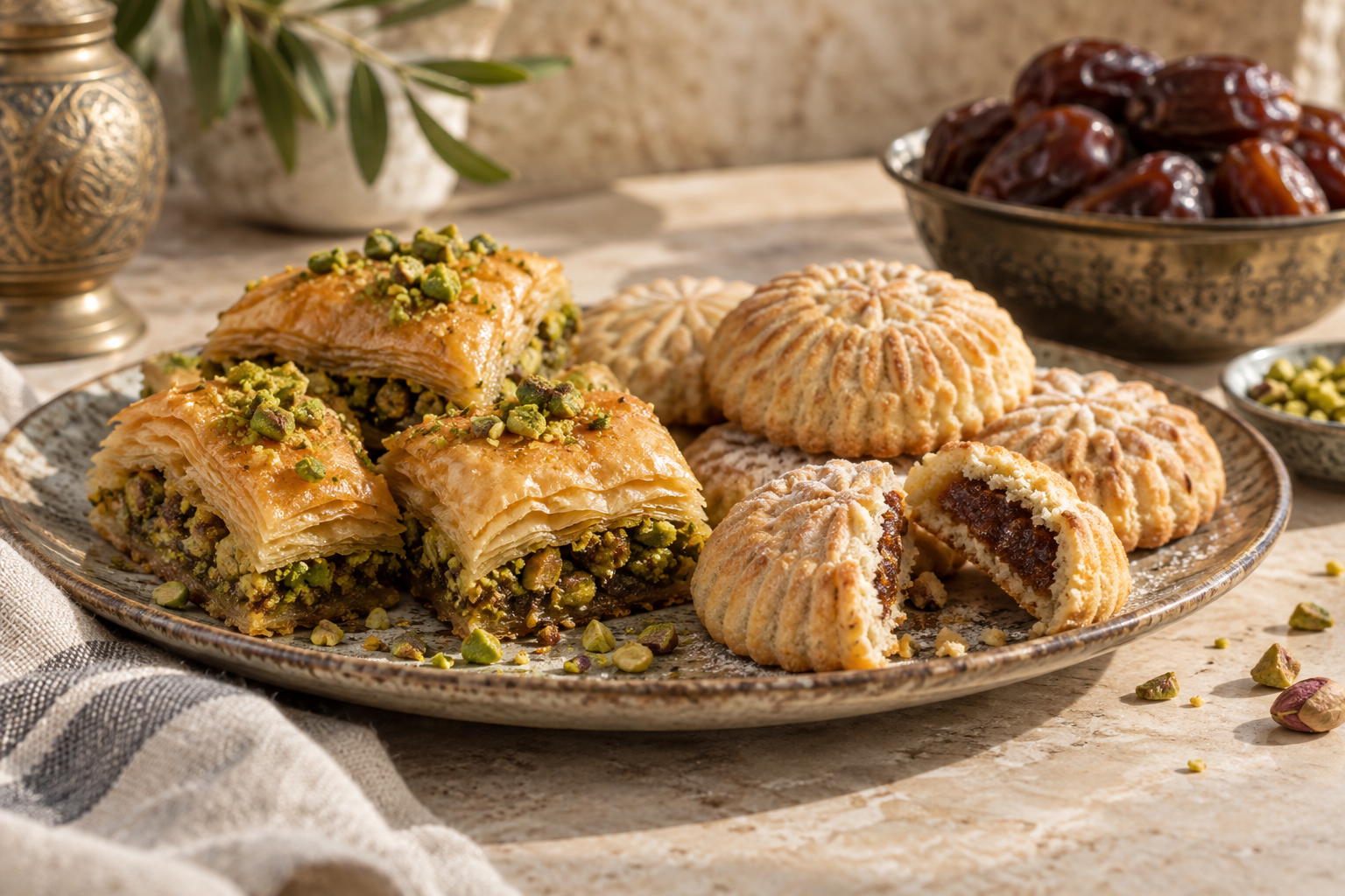 Lebanese baklava and maamoul